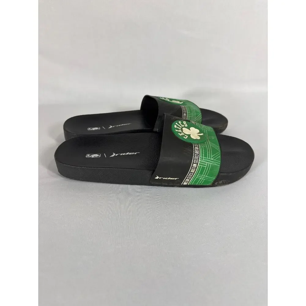 Rider x NBA Boston Celtics Slide Sandals Black Green Men's 9